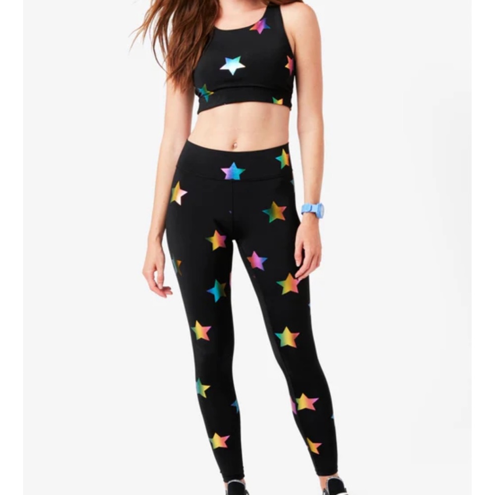 TEREZ star foil leggings and sports bra matching set!